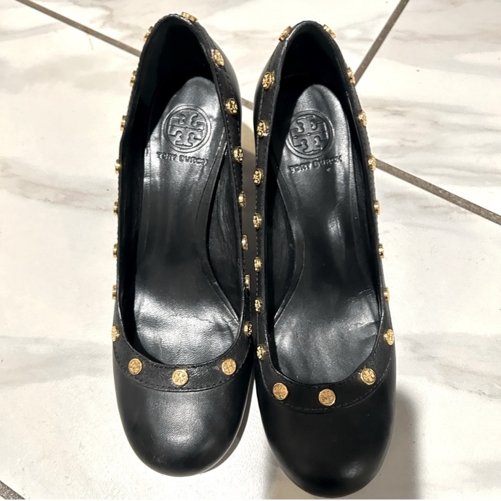 Tory Burch Leather Colorblock Pattern Pumps